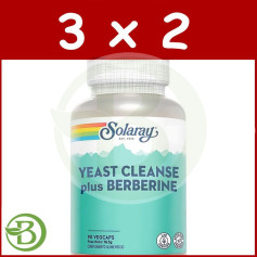 Pack 3x2 Yeast Cleanse Plus Berberine 90 Gélules Solaray