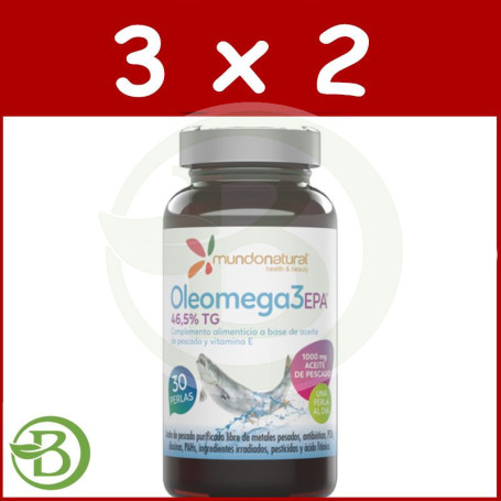 Pack 3x2 Oleomega 3 Epa 30 Perlas Mundo Natural
