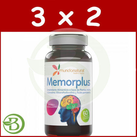 Pack 3x2 Memorplus 60 Cápsulas Mundo Natural