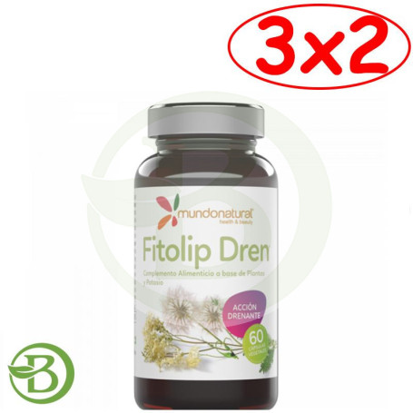 Pack 3x2 Fitolip Dren 60 Cápsulas Mundo Natural