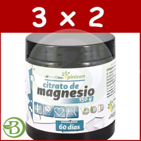 Pack 3x2 Citrato De Magnesio en Polvo 150G Pinisan