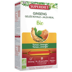 Gelée Royale Ginseng Bio 20 Ampoules Superdiet