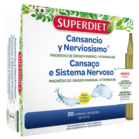 Magnésium marin + vitamine B6 20 ampoules Superdiet
