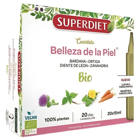 Superdiet Quatuor Beauté Bio 20 Ampoules