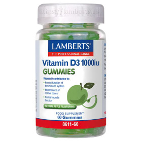 Vitamine D3 1000 UI 60 gommes Amberts