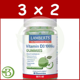 Pack 3x2 Vitamina D3 1000Ui 60 Gominolas Amberts