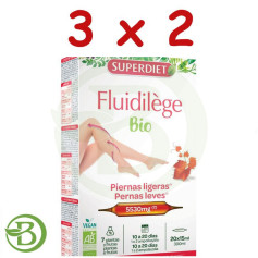 Pack 3x2 Fluidilège Bio 20 Ampoules Superdiet