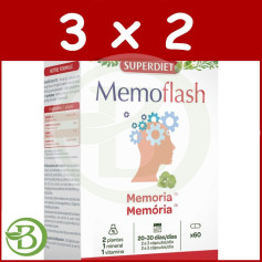 Pack 3x2 Memoflash 60 Gélules Superdiet