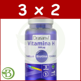 Pack 3x2 Biotina 500Μg. 90 Comprimidos Drasanvi