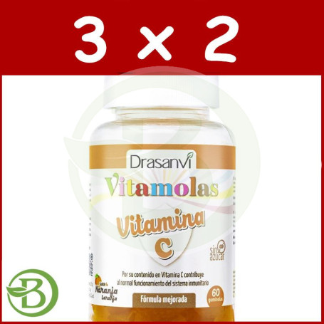 Pack 3x2 Vitamolas Vitamina C 60 Gominolas Drasanvi