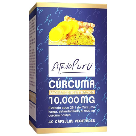 Curcuma 10 000 mg, 40 gélules végétales, état pur