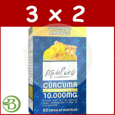 Cúrcuma 10.000Mg 80 Cápsulas Vegetales Estado Puro