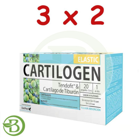 Pack 3x2 Cartilogen Elastic 20 Ampollas Dietmed