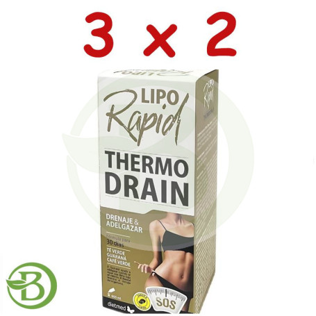 Pack 3x2 Liporapid Thermo Drain Solución Oral 600 Ml Dietmed