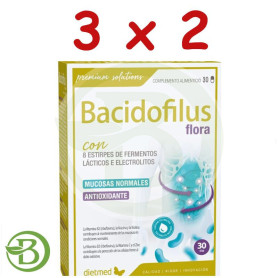 Pack 3x2 Bacidofilus Flora 30 Cápsulas Dietmed