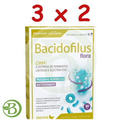 Pack 3x2 Bacidofilus Flora 30 Capsules Dietmed