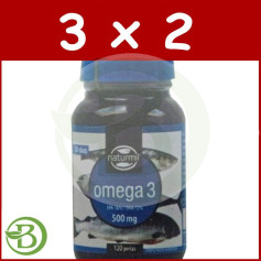 Pack 3x2 Oméga 3 500mg. 120 perles Naturmil