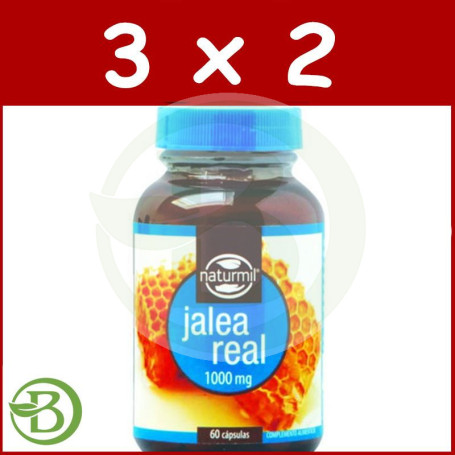 Pack 3x2 Jalea Real 1000Mg. 60 Cápsulas Naturmil
