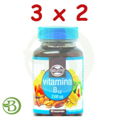 Pack 3x2 Vitamine B12 2500mcg 60 Comprimés Naturmil