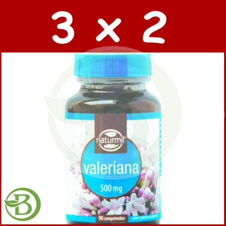 Pack 3x2 Valeriana 500Mg. 90 Comprimidos Naturmil