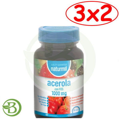 Pack 3x2 Acerola 1000Mg. 60 Comprimidos Naturmil