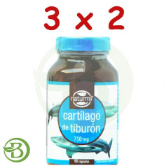 Pack 3x2 Cartilage de Requin 750mg. 90 capsules Naturmil