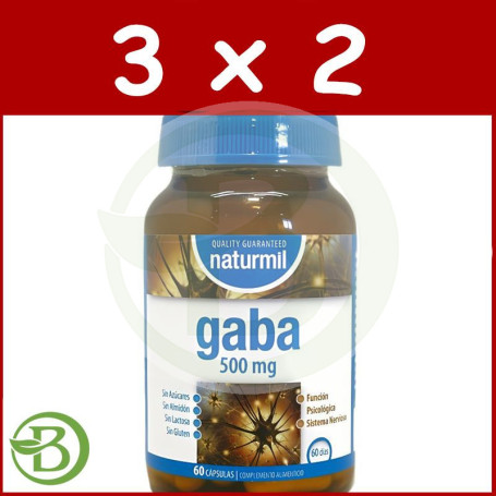 Pack 3x2 Gaba 500Mg. Con Biotina Naturmil
