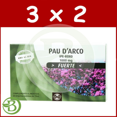 Pack 3x2 Pau D´Arco Fuerte 20 Ampollas 15Ml. Naturmil