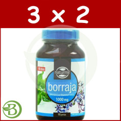 Pack 3x2 Bourrache 1000mg. 90 perles Naturmil