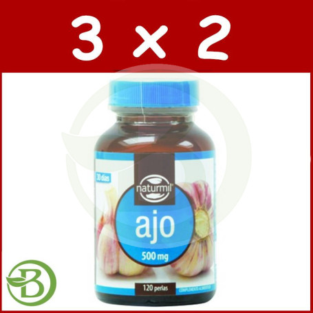 Pack 3x2 Ajo 500Mg. 120 Perlas Naturmil