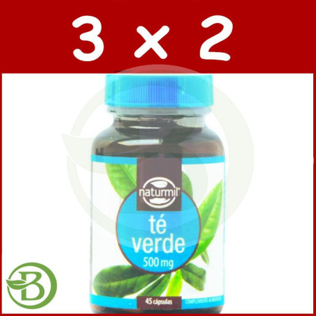 Pack 3x2 Té Verde 500Mg. 45 Cápsulas Naturmil