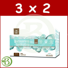 Pack 3x2 Glucosamina y Condroitina Forte 20 Ampollas Naturmil