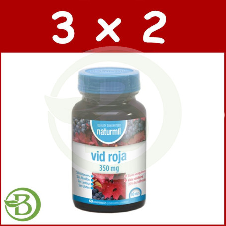 Pack 3x2 Vid Roja 350Mg. 60 Comprimidos Naturmil
