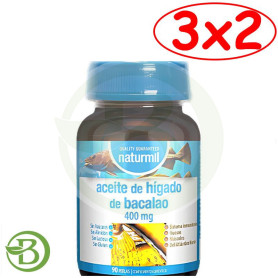 Pack 3x2 Aceite De Hígado De Bacalao 400Mg 90 Perlas Naturmil