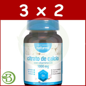 Pack 3x2 Citrato De Calcio 1000Mg 120 Comprimidos Naturmil