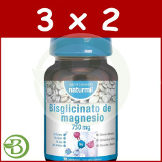 Bisglycinate de magnésium 750 mg, 90 comprimés, Naturmil, 3 x 2
