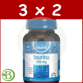 Pack 3x2 Taurina 500Mg 60 Cápsulas Vegetales Naturmil