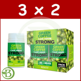 Pack 3x2 Café Verde Strong Pack Económico 60 + 60 Cápsulas Novity