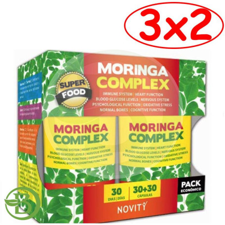 Pack 3x2 Moringa Complex 30 + 30 Cápsulas Novity