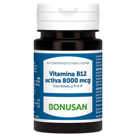 Vitamine B12 active 8000 mcg, 60 comprimés Bonusan