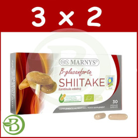 Pack 3x2 Shitake Bio 30 Cápsulas Vegetales Marnys