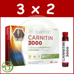 Pack 3x2 Carnitine 3000 14 Ampoules Marnys