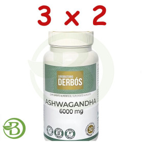 Pack 3x2 Ashwagandha 6000Mg 30 Cápsulas Vegetales Derbós