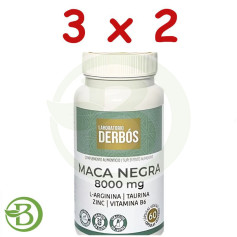 Pack 3x2 Maca Noire 8000mg 60 Gélules Végétales Derbós