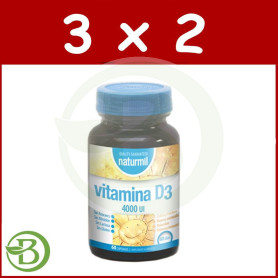 Pack 3x2 Vitamina D3 4.000UI. 60 Cápsulas Naturmil