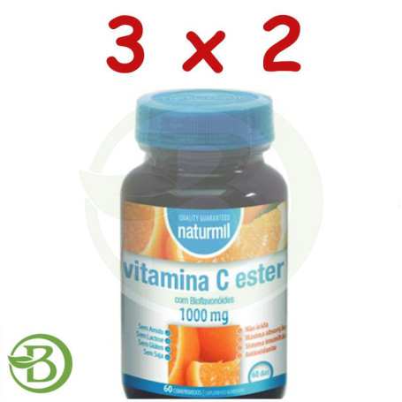 Pack 3x2 Vitamina C Ester C 1.000Mg. 60 Comprimidos Naturmil