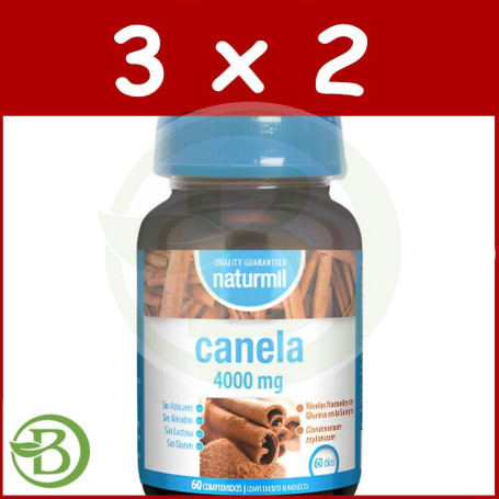 Pack 3x2 Canela 60 4000Mg Comprimidos Naturmil