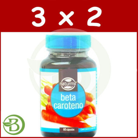 Pack 3x2 Betacaroteno 10.000 U.I. 60 Cápsulas Naturmil