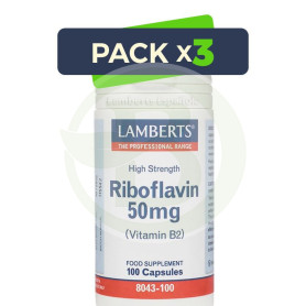 Pack 3x Vitamina B2 (Riboflavina) Lamberts