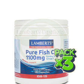 Pack 3x ACEITE PESCADO 1100Mg. 120 CÁPSULAS LAMB